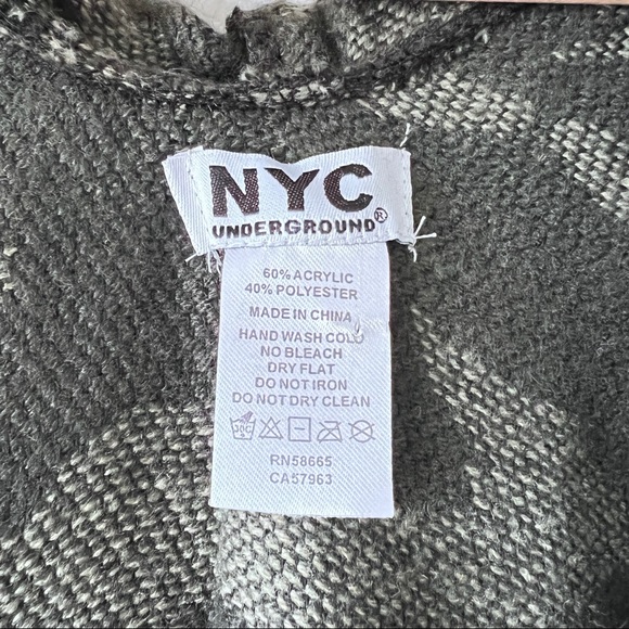 NYC Underground Camo Army Print Hooded Shawl Poncho Open Cover Up One Si… - Picture 9 of 9